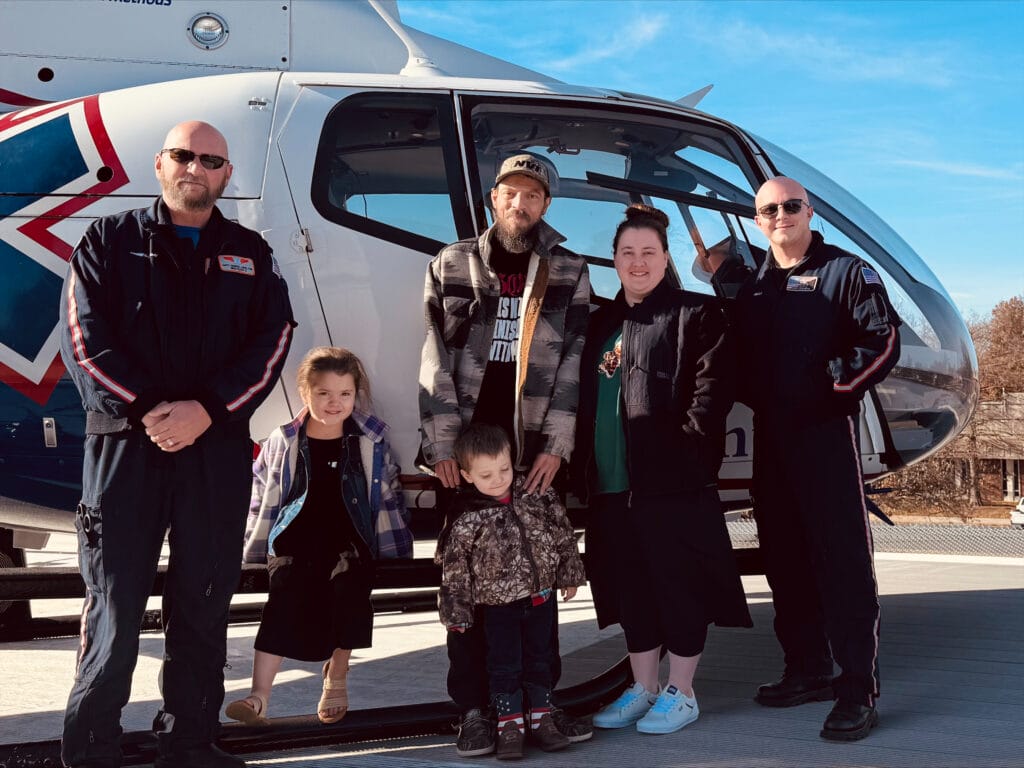 Former Patient Reunites with MediFlight of Oklahoma Air Medical Crew to Celebrate Seeing Another Christmas