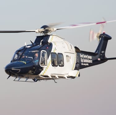 First AgustaWestland AW169 for the UK market lands at its base